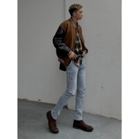 Quần jean nam skinny xanh nhạt rách gối TALURETRO quần bò chất jean co dãn kèm ảnh thật