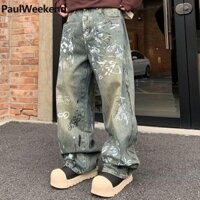Quần Jean Nam Sơn Phong Cách Graffiti Rời Thẳng Đường Cao Cấp