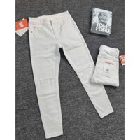 Quần jean nam trắng rách gối mẫu mới thời trang trẻ trung cao cấp