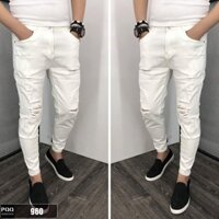 QUẦN JEAN NAM TRẮNG RÁCH NHIỀU CÁ TÍNH FORM CHUẨN