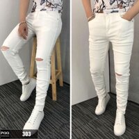 QUẦN JEAN NAM TRẮNG RÁCH GỐI.CT