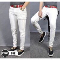 Quần jean nam trắng trơn cao cấp - hình thật bên cạnhTHƯƠNG HIỆU VONESA