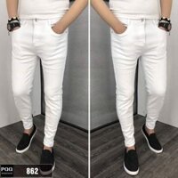 Quần jean nam trắng trơn chuẩn soái ca