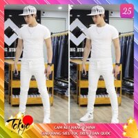 Quần jean nam trắng trơn không rách gối chất bò cao cấp co dãn 4 chiều cực đẹp, quần rin nam mới đẹp Tokyo18 NHIỀU MẪU
