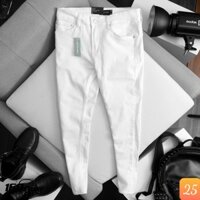 Quần jean nam trắng trơn không rách gối chất bò cao cấp co dãn 4 chiều cực đẹp, quần rin nam đẹp 3D99 MẪU MỚI