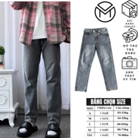 Quần Jean Nam Trơn Basic Màu Xanh Xám Ống Rộng, Quần Jean Baggy Nam Trơn Ống Đứng Nhiều Màu