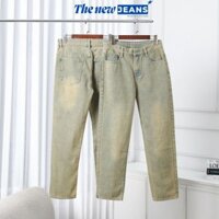Quần Jean Nam Trơn Cao Cấp Ống Suông Màu Rêu, Quần Jean Baggy Nam Chất Denim Mềm Mịn Bền Màu - TNJ