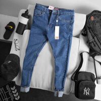 Quần jean nam tron màu xanh LACOSTE VNXK cao cấp xịn đẹp, chất jean co dãn nhẹ, form slim fit tôn dáng