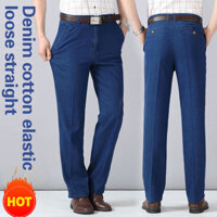 Quần jean nam trung niên co giãn mỏng mùa hè Quần jean nam cao tuổi