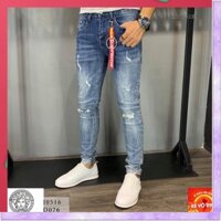 Quần Jean Nam Uy Tín Co Giãn Không Phai Màu,quần jean nam trơn,quần jean nam rách gối đen,quần jean rách gối màu xanh
