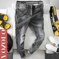 Quần jean nam xàm khói mài trơn cao cấp dáng skinny, Quần bò nam ống côn VOZODO 76