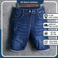 Quần Jean Nam Xanh Đậm Cào Xước Thời Trang