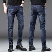 Quần Jean Nam XANH WASH CÀO (Có Size Đại) - Quần Jeans Nam Co Giãn - Quần Bò Nam Thời Trang Cao Cấp - 9674D