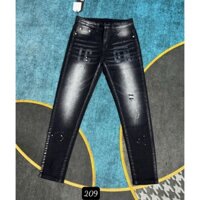 Quần JEAN nam xước vảy sơn DSQ in chữ chất liệu denim mẫu mơi nhập hàng quản châu cao cấp hott trend