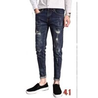 Quần Jean Nam_Quần Bò Nam Was Rách Gối Ống Skinny Chuẩn y Hình 🔵 FREE SHIP 🔵DRXM( hình thật )