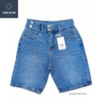 Quần Jean Ngố Lửng Lưng Cao 2 Nút Hông Nữ