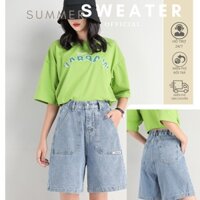 Quần Jean Ngố Nữ Lưng Cao Basic Chất Đẹp Kiểu Dáng Đơn Giản