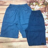 Quần jean ngố nữ lưng chun co giãn, chất jean giấy mềm mát bigsize 40kg-55kg