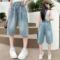 Quần Jean Ngố Ống Xuông Rộng Thoải Mái Bacis Bé Gái