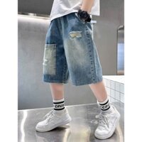 Quần Jean Ngố Thiết Kế Cá Tính Siêu Ngầu Cho Bé Trai