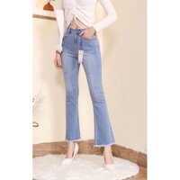 Quần Jean Nữ 9 Tấc Ống Loe Màu XAnh Nhạt Xiu XInh