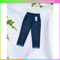 Quần Jean Nữ 9 Tấc - Quần Bò Nữ Dáng Lửng Ống Nhỏ Cạp Lưng Thun Vải Jean Giấy Lụa Cao Cấp