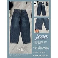 Quần Jean Nữ Baggy Cạp Cao Màu Xanh xám Chất Bò Dày Dặn không Không Co Giãn Phong Cách Cá Tính | Baggy phối túi