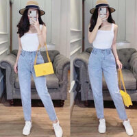 Quần jean nữ BAGGY LƯNG THUN xanh nhạt BG9883 -MS3