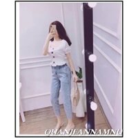 Quần jean nữ BAGGY LƯNG THUN xanh nhạt BG9883 -MS1