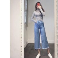 quần jean nữ baggy ống loe xanh nhạt QL.SHOP