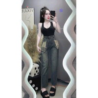 Quần Jean Nữ Baggy Thêu KaKa Size Đại, Quần Boy lưng cao bigsize