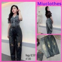Quần Jean Nữ Baggy Thời Trang Bigsize Kiểu Rách Gối Xước Cá Tính 55kg - 90kg Ms 5015. By Miuclothes