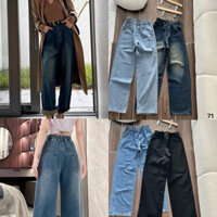 Quần Jean Nữ Bigsize 40-90kg Lưng Cao Bo Thun Ống Rộng Ms71