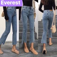 QUẦN JEAN NỮ CAO CẤP XANH ỐNG LOE BASS LƯNG CAO TT-532 EVEREST FASHION [bonus]