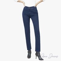 Quần Jean Nữ Cạp Cao Ống Đứng Xanh Đen Aaa Jeans ,