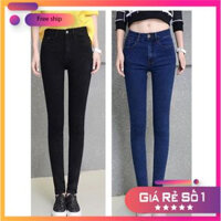 Quần jean nữ co giãn lưng cao nhiều màu👖👖trơn, quần bò nữ cạp cao