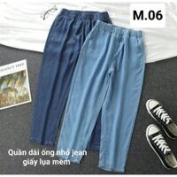 Quần jean  nữ dài giấy lụa ống nhỏ