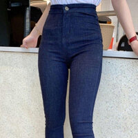 quần jean nữ dai trơn xanh đậm siêu hot