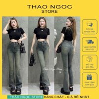 Quần jean nữ dáng ôm ống loe lưng siêu cao (có sẵn, hình thật) THẢO NGỌC STORE