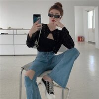 Quần jean nữ dáng ôm ống loe skinny Emilyshop