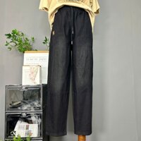 Quần Jean Nữ Giấy 2 Dáng Suông Ống Rộng, Baggy Co Giãn, Thoải Mái, Cạp Chun Lưng Cao Thanh Lịch - Phong Cách Hàn Quốc