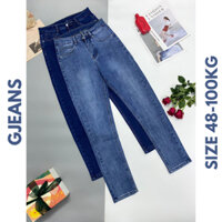 Quần jean nữ lưng cao bigsize 48-95kg G-Jeans vải bò co giãn mạnh 4 màu xanh đậm ,xanh nhạt ,xám ,form skinny ôm chân