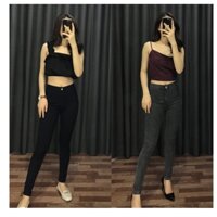 quần jean nữ lưng cao đai trơn chất xịn giãn 103