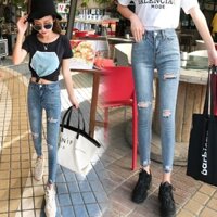 Quần jean nữ lưng cao thời trang 1044 xanh nhạt A-6