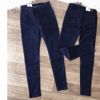 quần jean nữ lưng cao xanh chấm cao cấp k8/95