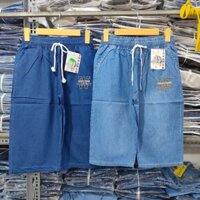 Quần jean nữ lửng ngố qua gối jean giấy lụa tơ mềm mại