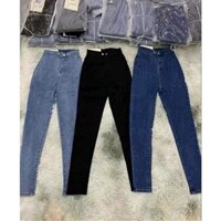 Quần jean nữ lưng siêu cao 2 nút ngang
