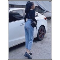 Quần jean nữ LƯNG THUN xanh nhạt siêu xinh 2/10c7