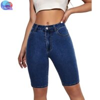 Quần Jean Nữ Ngố LIQUITY Quần Short Jean Nữ Ngắn Lửng Chất Bò Ngang Gối Cạp Cao Co Giãn 3 Màu