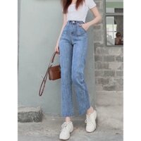 Quần Jean Nữ Ống Đứng Quần Bò Nữ Cạp Cao Túi Chéo Monaliza